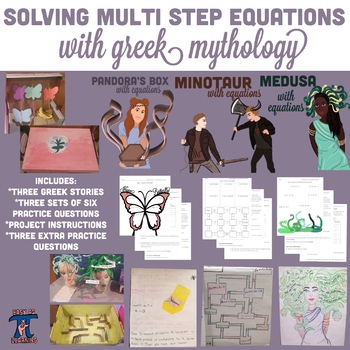 Preview of Solving Multi-Step Equations Project with Variables on Both Sides