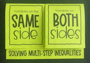 Preview of Solving Multi Step Inequalities Editable Foldable Notes for Algebra 1