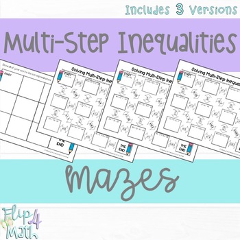 Preview of Solving Multi-Step Inequalities Maze