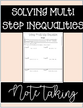 Preview of Solving Multi Step Inequalities - Notes