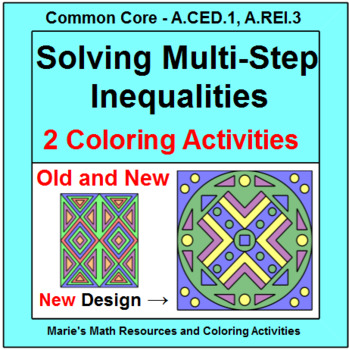 Preview of Solving Multi-Step Inequalities or Equations - Coloring Activity