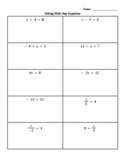 Solving Multi-Step Linear Equations Packet (Scaffolded)