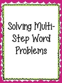 Solving Multi-Step Word Problems Task Cards and Think-Thro