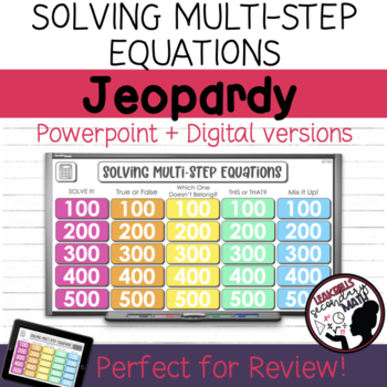 2023 Solving equations jeopardy topics: total 