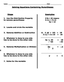 Solving Multiple Step Equations Notes and Assignments