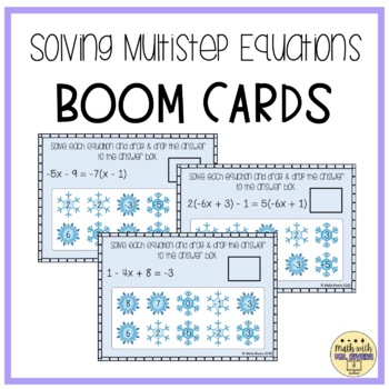 Preview of Solving Multi Step Equations BOOM Cards