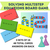 Solving Multistep Equations Boardgame | 48 Task Cards