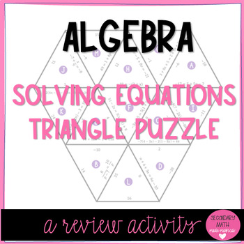 Preview of Solving Multistep Equations Puzzle Review - Algebra 1 / Algebra 2
