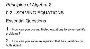 Preview of Solving Multi-step Equations (Smart Notebook File)