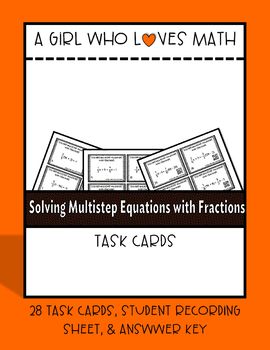 Preview of Solving Multistep Equations with Fractions