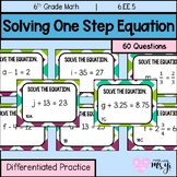 Solving One Step (+/-)  Equation (60 Differentiated Task Cards)