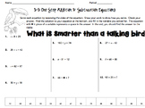 Solving One-Step Addition and Subtraction Equations