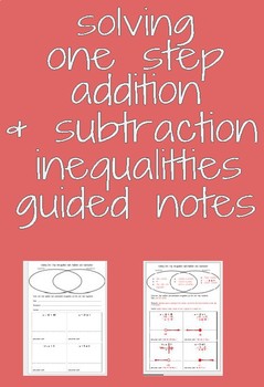 Preview of Solving One Step Addition and Subtraction Inequalities Guided Notes