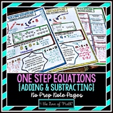 Solving One Step Equation Addition and Subtraction No Prep