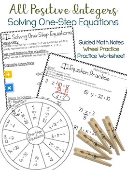 Preview of Solving One-Step Equations NO NEGATIVE INTEGERS