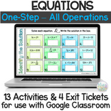 Solving One-Step Equations Activities and Exit Tickets | D