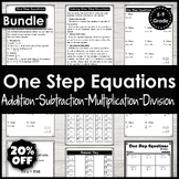 Solving One Step Equations Activity Bundle Worksheets & Ta