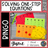 Solving One Step Equations BINGO Math Game