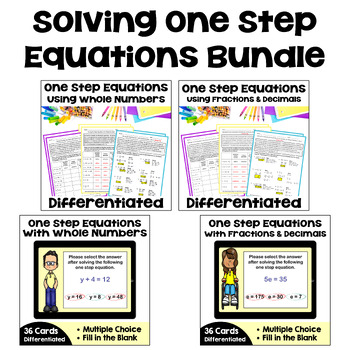 Preview of Solving One Step Equations Bundle - Differentiated