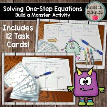 Preview of Solving One-Step Equations (Build a Monster) Activity