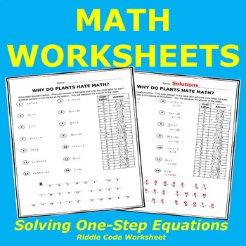 Preview of Solving One-Step Equations (All Types) Riddle Code