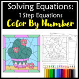 Solving One Step Equations Color By Number - 1 Step Equations 7th Grade Review