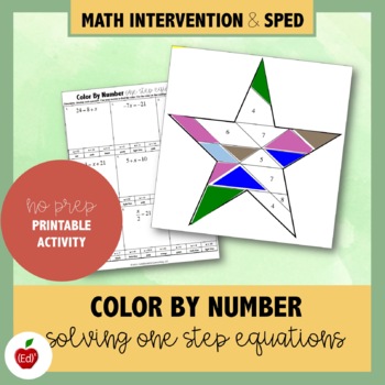 Preview of Solving One Step Equations Color By Number