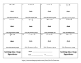 Solving One-Step Equations (Algebra) Color by Numbers