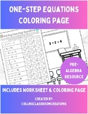 Solving One-Step Equations Coloring Activity