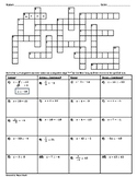 Two Separate Crossword Puzzles - Solving One-Step Equations
