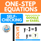 Solving One Step Equations Digital Activity for Google or Easel