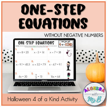 Preview of Solving One-Step Equations Digital Halloween Activity 6th and 7th Math grade