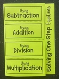 Solving One Step Equations Editable Foldable Notes