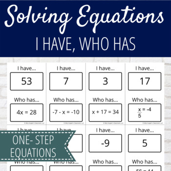 Preview of Solving One Step Equations Game