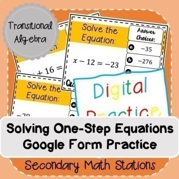 Preview of Solving One-Step Equations Google Form (Digital)