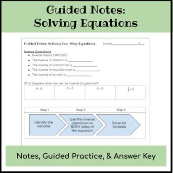 Preview of Solving One-Step Equations Guided Notes