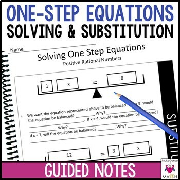 Preview of Solving One Step Equations Guided Notes - Solving One Step Equations Notes