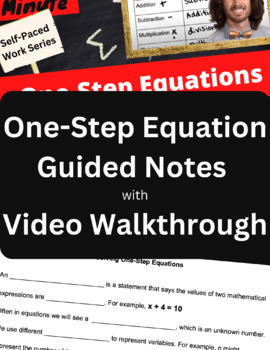 Preview of One-Step Equations Guided Notes (with video walkthrough)