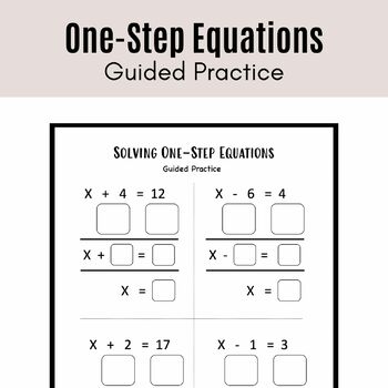 Preview of Solving One-Step Equations Guided Practice