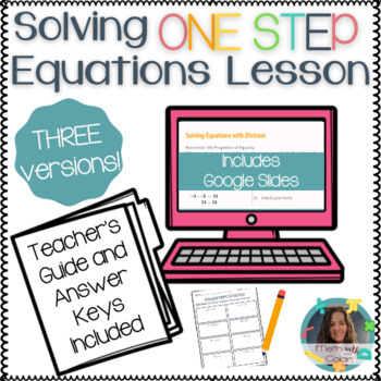 Preview of Solving One Step Equations Lesson