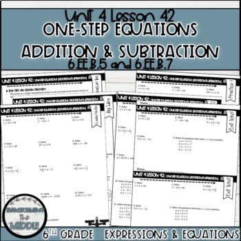 Preview of Solving One Step Equations Lesson | Addition and Subtraction |6th Grade Math