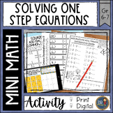 Solving One Step Equations Math Activities Puzzles and Rid