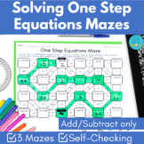 Solving One Step Equations Math Maze Activity - Add and Subtract