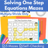 Solving One Step Equations Math Maze Activity - Multiply a