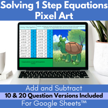 Preview of Solving One Step Equations Math Pixel Art | Add and Subtract Only