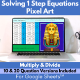 Solving One Step Equations Math Pixel Art | Multiply and D