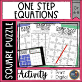 Solving One Step Equations Math Square Puzzles Digital and Print