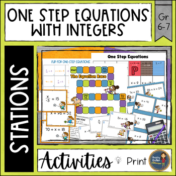 Preview of Solving One Step Equations Math Stations