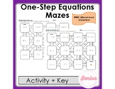 Solving One Step Equations Maze Activity (THREE Different 