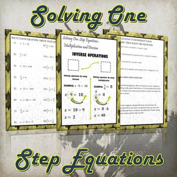 Preview of Solving One Step Equations- Multiplication & Division (Guided Notes & Practice)